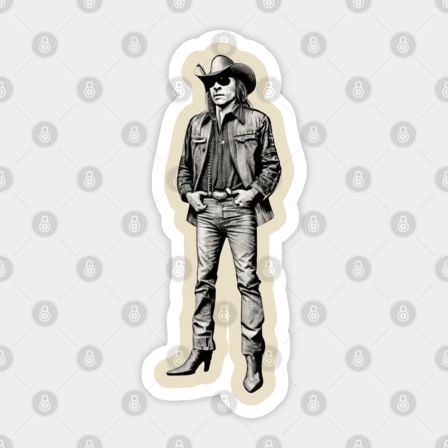 Dwight Yoakam Playing Guitar Sticker by Aldrvnd